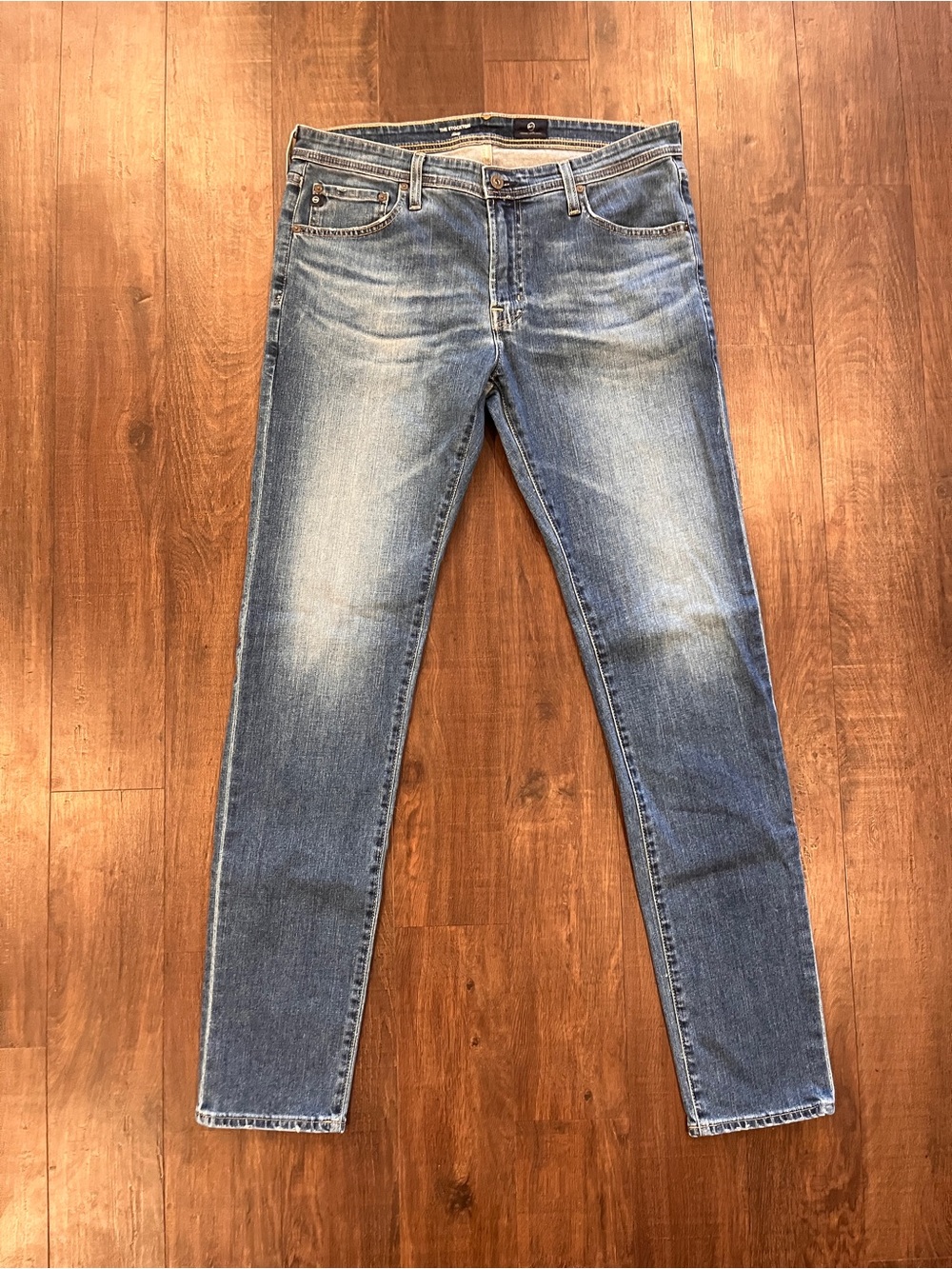 AG Adriano Goldschmied The Stockton Skinny Jeans 36x34 Navy Blue Stretch